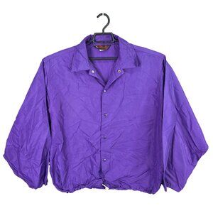 Womens Vintage Pla-Jac By Dunbrooke Purple Windbreaker Jacket Snap Buttons L